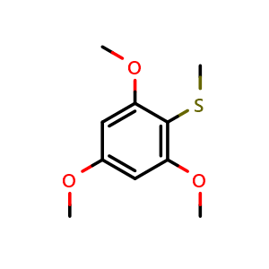Chemical structure of 1,3,5-Trimethoxy-2-(methylthio)benzene , CAS 154389-62-5, AChemBlock AD278299