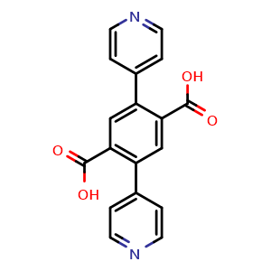 Chemical structure of 2,5-Di(pyridin-4-yl)terephthalic acid , CAS 2055880-12-9, AChemBlock AD278303