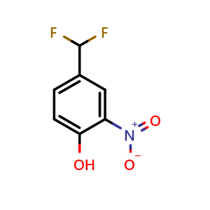 Chemical structure of 4-(Difluoromethyl)-2-nitrophenol , CAS 1261649-72-2, AChemBlock AD278304