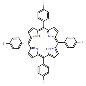Chemical structure of 5,10,15,20-Tetrakis(4-iodophenyl)porphyrin , CAS 29162-74-1, AChemBlock AD278307