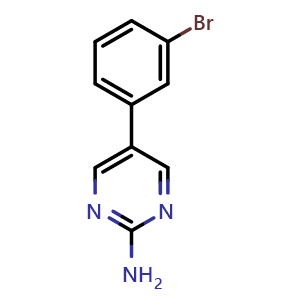 Chemical structure of 5-(3-Bromophenyl)-2-pyrimidinamine , CAS 1540414-22-9, AChemBlock AD278311