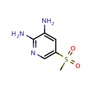 Chemical structure of 5-(Methylsulfonyl)-2,3-pyridinediamine , CAS 1192251-90-3, AChemBlock AD278313