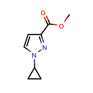 Chemical structure of Methyl1-cyclopropyl-1H-pyrazole-3-carboxylate , CAS 1403333-93-6, AChemBlock AD278318
