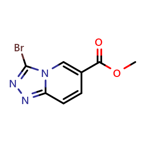 Chemical structure of Methyl 3-bromo-[1,2,4]triazolo[4,3-a]pyridine-6-carboxylate , CAS 2090924-44-8, AChemBlock AD278319