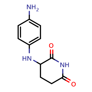 Chemical structure of 3-((4-Aminophenyl)amino)piperidine-2,6-dione , CAS 1496310-18-9, AChemBlock AD278322
