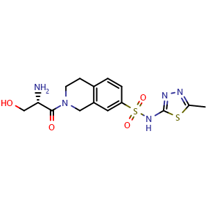 Chemical structure of 2-(L-Seryl)-N-(5-methyl-1,3,4-thiadiazol-2-yl)-1,2,3,4-tetrahydroisoquinoline-7-sulfonamide , CAS 1394299-22-9, AChemBlock AD278323