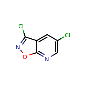 Chemical structure of 3,5-Dichloroisoxazolo[5,4-b]pyridine , CAS 178747-91-6, AChemBlock AD278325