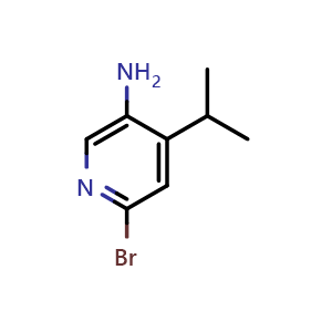 Chemical structure of 2-Bromo-5-amino-4-(iso-propyl)pyridine , CAS 1381934-76-4, AChemBlock AD278338