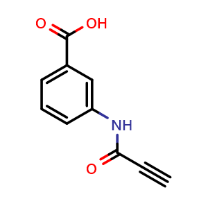 Chemical structure of 3-[(1-Oxo-2-propyn-1-yl)amino]benzoic acid , CAS 1017031-45-6, AChemBlock AD278340