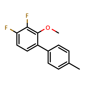 Chemical structure of 3,4-Difluoro-2-methoxy-4'-methyl-1,1'-biphenyl , CAS 913682-56-1, AChemBlock AD278346