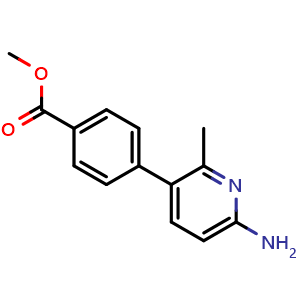 Chemical structure of Methyl 4-(6-amino-2-methylpyridin-3-yl)benzoate , CAS 191089-01-7, AChemBlock AD278347