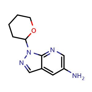 Chemical structure of 1-(Tetrahydro-2H-pyran-2-yl)-1H-pyrazolo[3,4-b]pyridin-5-amine , CAS 2365095-01-6, AChemBlock AD278355