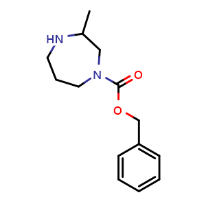 Chemical structure of Benzyl 3-methyl-1,4-diazepane-1-carboxylate , CAS 105628-01-1, AChemBlock AD278366