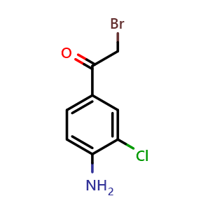 Chemical structure of 1-(4-Amino-3-chlorophenyl)-2-bromoethanone , CAS 173277-51-5, AChemBlock AD278367