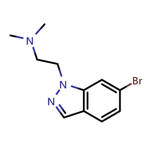 Chemical structure of 6-Bromo-N,N-dimethyl-1H-indazole-1-ethanamine , CAS 281204-64-6, AChemBlock AD278368