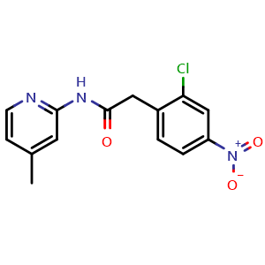 Chemical structure of 2-Chloro-N-(4-methyl-2-pyridinyl)-4-nitrobenzeneacetamide , CAS 2779525-94-7, AChemBlock AD278392