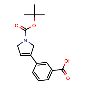 Chemical structure of 3-(1-(tert-butoxycarbonyl)-2,5-dihydro-1H-pyrrol-3-yl)benzoic acid , CAS 1784844-25-2, AChemBlock AD278410