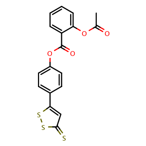 Chemical structure of 4-(3-Thioxo-3H-1,2-dithiol-5-yl)phenyl 2-acetoxybenzoate , CAS 894430-68-3, AChemBlock AD278421