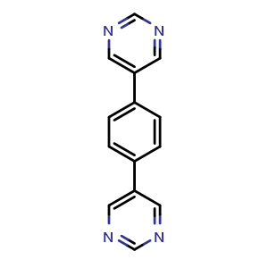 Chemical structure of 5-(4-pyrimidin-5-ylphenyl)pyrimidine , CAS 174303-53-8, AChemBlock AD278423