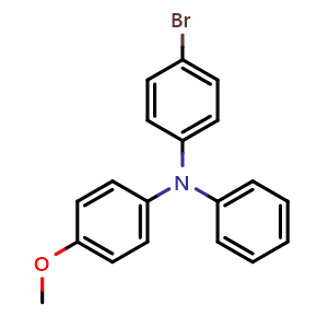 Chemical structure of 4-Bromo-N-(4-methoxyphenyl)-N-phenylbenzenamine , CAS 949910-86-5, AChemBlock AD278437