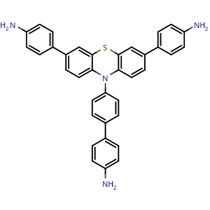 Chemical structure of 4,4'-(10-(4'-Amino-[1,1'-biphenyl]-4-yl)-10H-phenothiazine-3,7-diyl)dianiline , CAS 2922505-77-7, AChemBlock AD278443