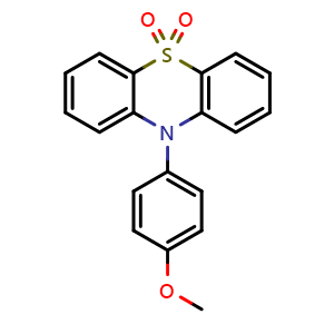 Chemical structure of 10-(4-Methoxyphenyl)-10H-phenothiazine 5,5-dioxide , CAS 888009-05-0, AChemBlock AD278445