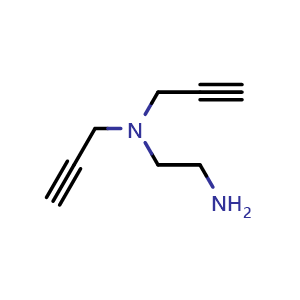 Chemical structure of N1,N1-Di-2-propyn-1-yl-1,2-ethanediamine , CAS 2170113-01-4, AChemBlock AD278447