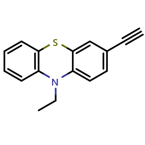 Chemical structure of 10-Ethyl-3-ethynyl-10H-phenothiazine , CAS 2292226-92-5, AChemBlock AD278449