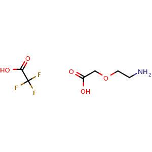 Chemical structure of 2,2,2-Trifluoroacetic acid-2-(2-aminoethoxy)acetic acid , CAS 947181-42-2, AChemBlock AD278450