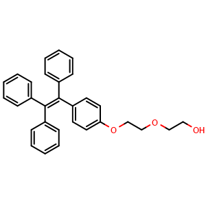 Chemical structure of 2-[2-[4-(1,2,2-Triphenylethenyl)phenoxy]ethoxy]ethanol , CAS 1620906-73-1, AChemBlock AD278451