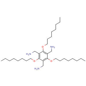 Chemical structure of 2,4,6-Tris(octyloxy)-1,3,5-benzenetrimethanamine , CAS 2101952-04-7, AChemBlock AD278459
