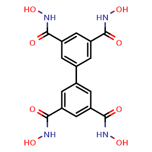 Chemical structure of N3,N3',N5,N5'-Tetrahydroxy-[1,1'-biphenyl]-3,3',5,5'-tetracarboxamide , CAS 2414312-65-3, AChemBlock AD278460
