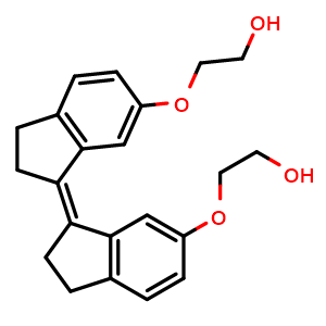Chemical structure of 2-[[(3Z)-3-[2,3-Dihydro-6-(2-hydroxyethoxy)-1H-inden-1-ylidene]-2,3-dihydro-1H-inden-5-yl]oxy]ethanol , CAS 1173024-14-0, AChemBlock AD278466