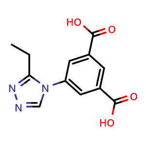 Chemical structure of 5-(3-Ethyl-4H-1,2,4-triazol-4-yl)isophthalic acid , CAS 1883781-17-6, AChemBlock AD278474