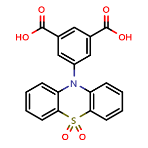 Chemical structure of 5-(5,5-Dioxido-10H-phenothiazin-10-yl)isophthalic acid , CAS 2357185-47-6, AChemBlock AD278476