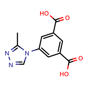 Chemical structure of 5-(3-Methyl-4H-1,2,4-triazol-4-yl)-1,3-benzenedicarboxylic acid , CAS 1384932-58-4, AChemBlock AD278479