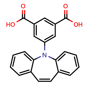 Chemical structure of 5-(5H-Dibenz[b,f]azepin-5-yl)-1,3-benzenedicarboxylic acid , CAS 2892200-76-7, AChemBlock AD278480