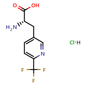 Chemical structure of (S)-2-Amino-3-(6-(trifluoromethyl)pyridin-3-yl)propanoic acid hydrochloride , CAS 3053070-13-3, AChemBlock AD278485