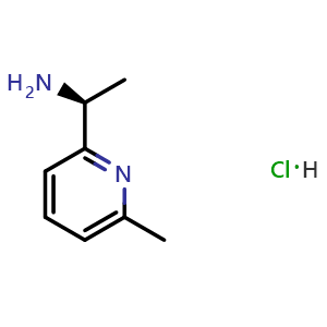 Chemical structure of (S)-1-(6-Methylpyridin-2-yl)ethan-1-amine hydrochloride , CAS 2739742-86-8, AChemBlock AD278486