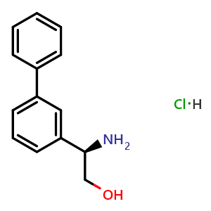 Chemical structure of (R)-2-([1,1'-Biphenyl]-3-yl)-2-aminoethan-1-ol hydrochloride , CAS 2990170-46-0, AChemBlock AD278490