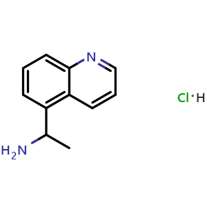 Chemical structure of 1-(Quinolin-5-yl)ethan-1-amine hydrochloride , CAS 2514649-96-6, AChemBlock AD278502