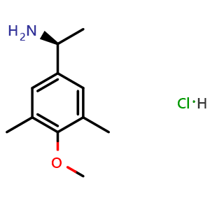 Chemical structure of (S)-1-(4-Methoxy-3,5-dimethylphenyl)ethan-1-amine hydrochloride , CAS 2989190-23-8, AChemBlock AD278509
