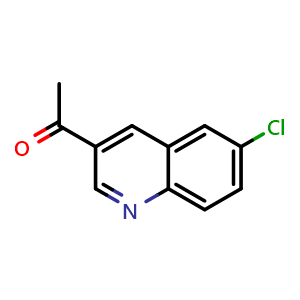 Chemical structure of 1-(6-Chloro-3-quinolinyl)ethanone , CAS 1509899-37-9, AChemBlock AD278527