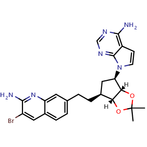 7-[2-[(3aR,4S,6R,6aS)-6-(4-Amino-7H-pyrrolo[2,3-d]pyrimidin-7-yl)tetrahydro-2,2-dimethyl-4H-cyclopenta-1,3-dioxol-4-yl]ethyl]-3-bromo-2-quinolinamine
