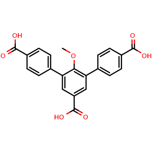 Chemical structure of 2'-Methoxy-[1,1':3',1''-terphenyl]-4,4'',5'-tricarboxylic acid , CAS 1975179-77-1, AChemBlock AD278547