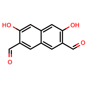 Chemical structure of 3,6-Dihydroxynaphthalene-2,7-dicarbaldehyde , CAS 198145-98-1, AChemBlock AD278554