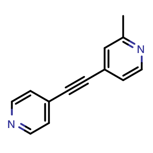 Chemical structure of 2-Methyl-4-[2-(4-pyridinyl)ethynyl]pyridine , CAS 2547415-41-6, AChemBlock AD278558