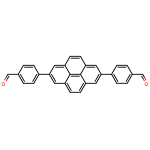 Chemical structure of 4,4'-(Pyrene-2,7-diyl)dibenzaldehyde , CAS 2852779-63-4, AChemBlock AD278561