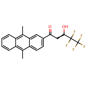 Chemical structure of 1-(9,10-Dimethyl-2-anthracenyl)-4,4,5,5,5-pentafluoro-3-hydroxy-2-penten-1-one , CAS 1831087-14-9, AChemBlock AD278565