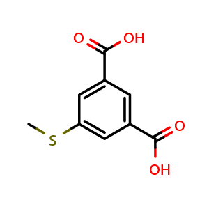 Chemical structure of 5-(Methylthio)isophthalic acid , CAS 1822671-24-8, AChemBlock AD278569
